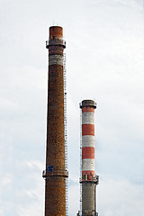 Image showing Tall industrial chimney