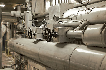 Image showing Pipes of a thermal power plant