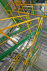 Image showing Industrial Interior with large staircase