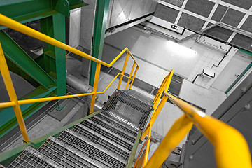 Image showing Industrial Interior with large staircase