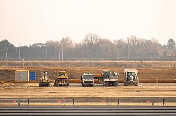 Image showing Construction machines at construction site