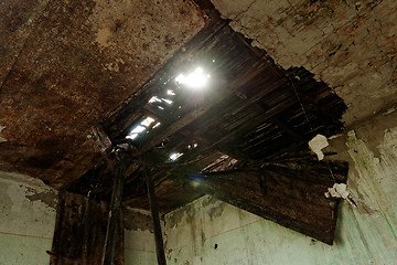 Image showing Roof damaged by water