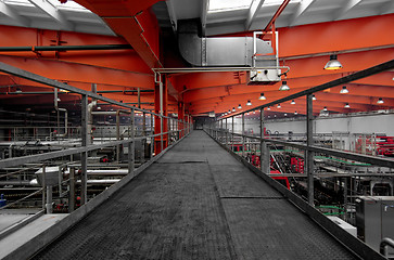 Image showing Industrial interior with metal corridor