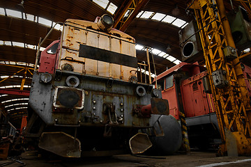 Image showing Freight train in garage