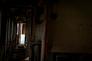 Image showing Messy vehicle interior with lights