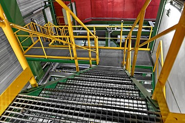 Image showing Industrial Interior with large staircase