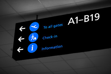 Image showing Terminals airport sign at Budapest