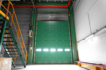 Image showing Large industrial door on a warehouse