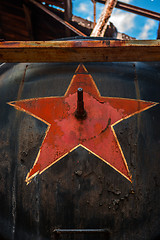 Image showing Soviet symbol on a metal background