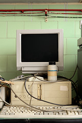 Image showing Old vintage computer in laboratory