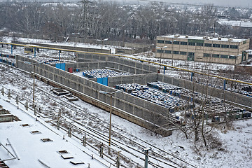 Image showing Chemical waste dump with a lot of barrels