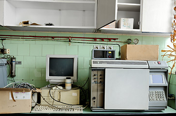 Image showing Old vintage computer in laboratory