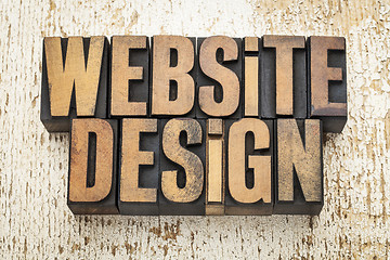 Image showing website design in wood type