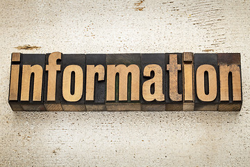 Image showing information word in wood type