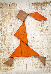 Image showing tangram walking girl figure