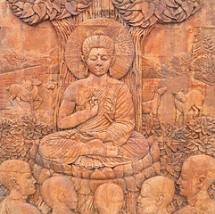 Image showing buddha sculptures in the temple