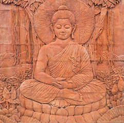 Image showing buddha sculptures in the temple