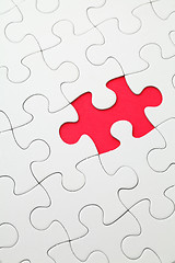 Image showing Missing puzzle piece in red color