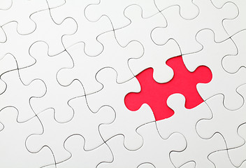 Image showing Missing puzzle piece in red color
