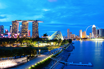 Image showing Singapore skyline at night