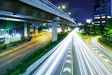 Image showing traffic in city at night