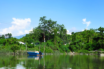 Image showing Countryside with lake 