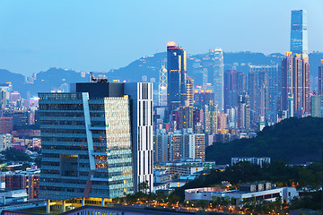 Image showing Building in Hong Kong at dusk