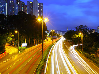 Image showing Traffic light on highway