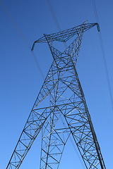 Image showing Silhouette of a high voltage electricity pylon