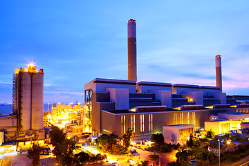 Image showing Power plant at night 