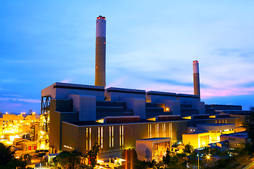 Image showing Power Plant at evening