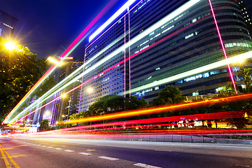 Image showing Traffic tail at night