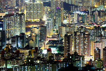 Image showing Crowded downtown building in Hong Kong