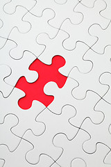 Image showing Missing puzzle piece in red color