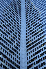 Image showing Inside corner of a glass-windowed office tower