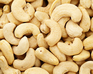 Image showing Fresh cashew nuts close up 