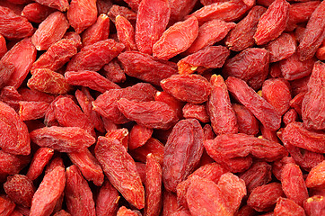 Image showing Dried wolfberry fruit close up 