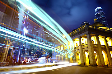 Image showing Traffic in Hong Kong at night