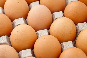 Image showing Heap of farm egg close up