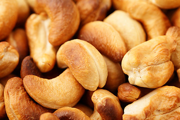 Image showing Roasted cashew nuts close up