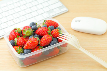 Image showing Healthy lunch at office