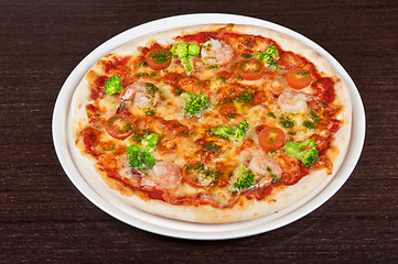 Image showing seafood pizza