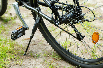 Image showing detail of parked bike