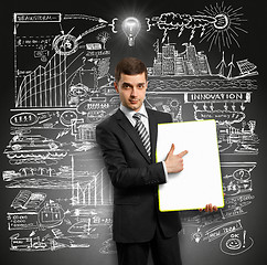 Image showing Idea Concept businessman with empty write board