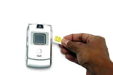 Image showing Cell phone and Sim Card