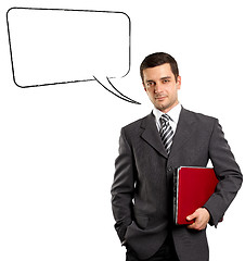 Image showing Business Man With Speech Bubble