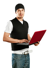 Image showing Young Man With Laptop