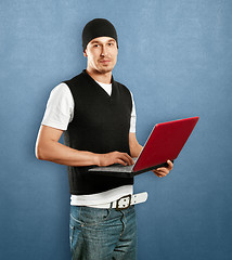 Image showing Young Man With Laptop