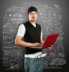 Image showing Young Man With Laptop