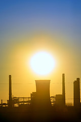 Image showing Industrial sunset